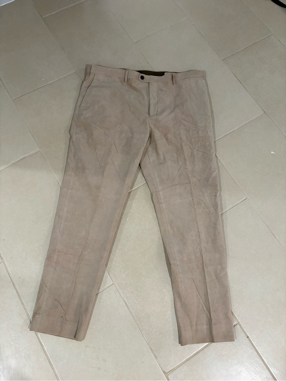 Banana Republic Mens Corduroy Pants 40R Taupe Beige Tailored Slim Fit Trousers